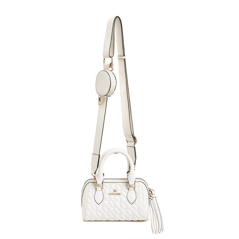 KLEIO Quilted Vegan Leather Medium Handbag with Pouch & Sling for Women & Girls - Image 5